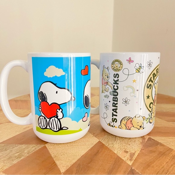 NEW 2 Pcs Fashion Mugs. Disney Winnie the Pooh + Snoopy mugs 15oz cups. - Picture 4 of 6